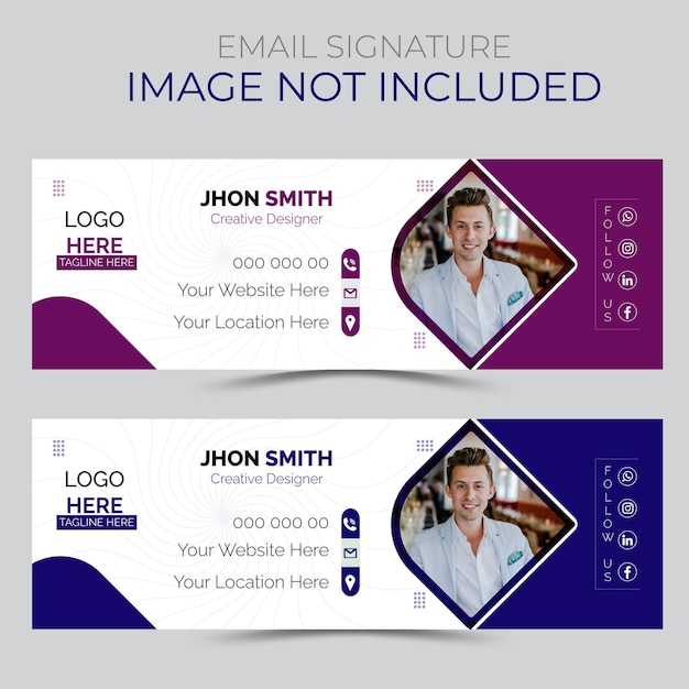 vector corporate email signature card template with social media profilepersonal social media cover