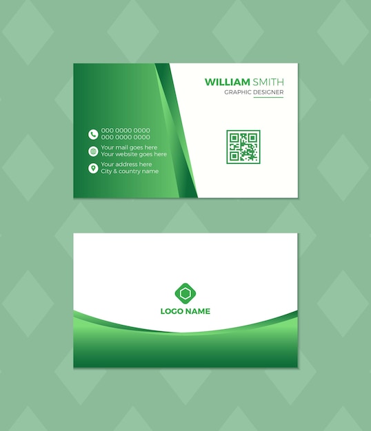 Vector corporate green business card template
