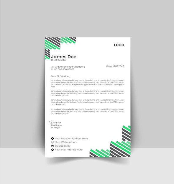 Vector corporate modern bedrijf zakelijke briefpapier ontwerpsjabloon