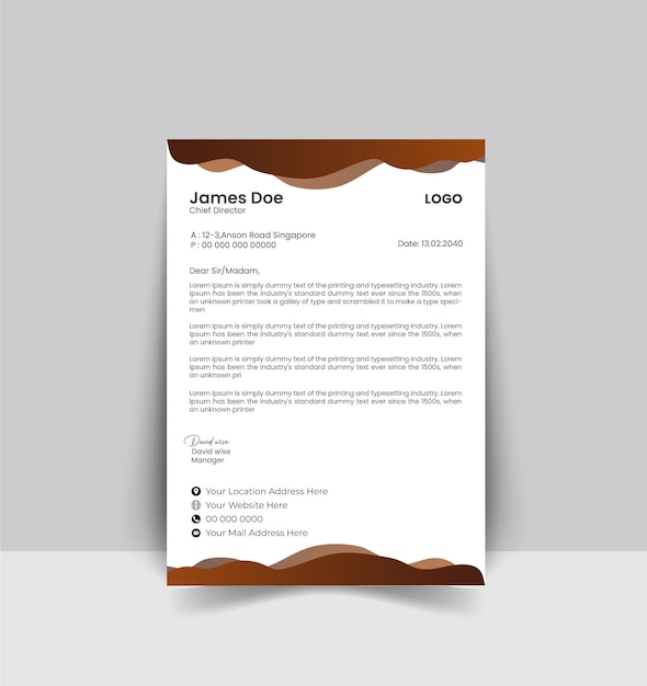 Vector corporate modern company business letterhead design template