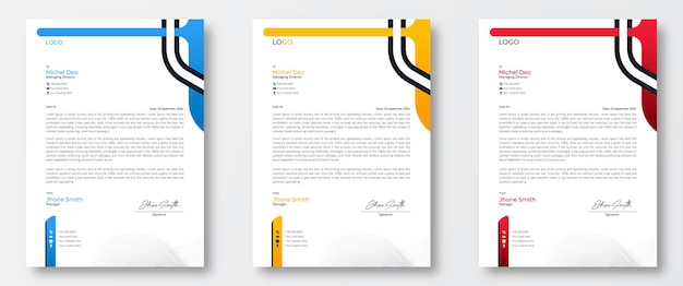 Vector corporate modern letterhead set template design