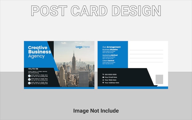 Vector corporate postcard design template