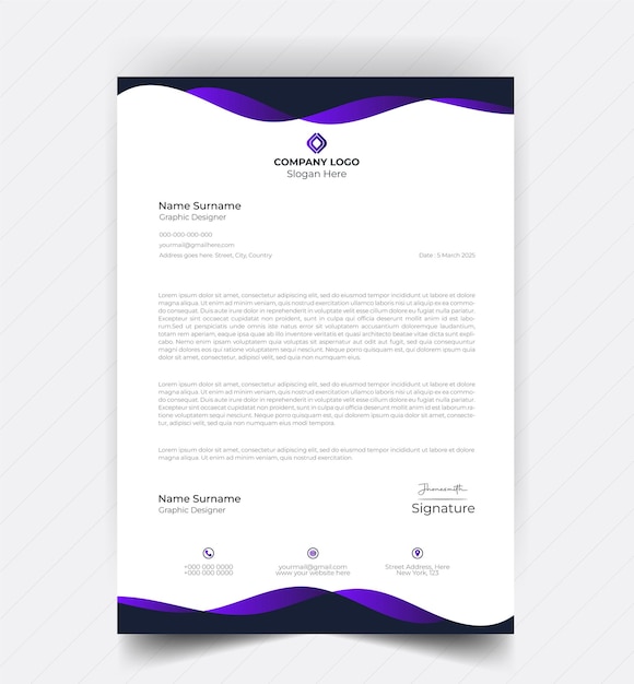 vector corporate professional letterhead document design