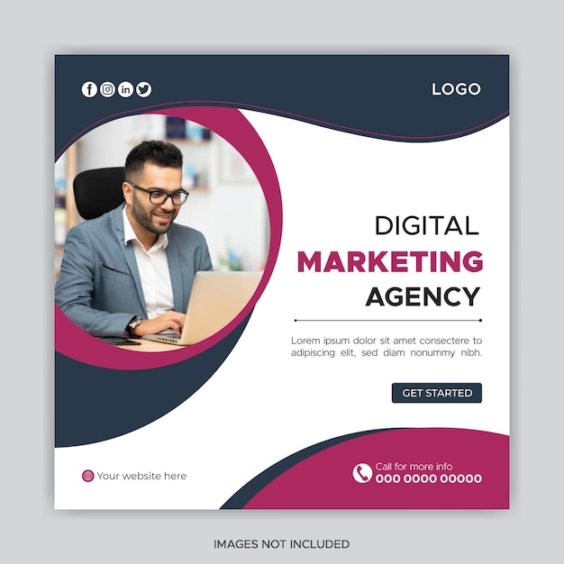 vector corporate social media post and digital marketing and Instagram post template
