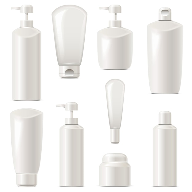 Vector vector cosmetic packaging icons set 7