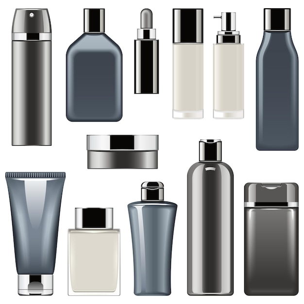 Vector vector cosmetic packaging icons set 9