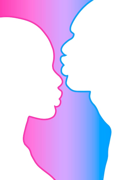 Vector couple colorful abstract illustration.