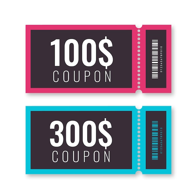 Vector coupon discount coupon template isolated vector ticket