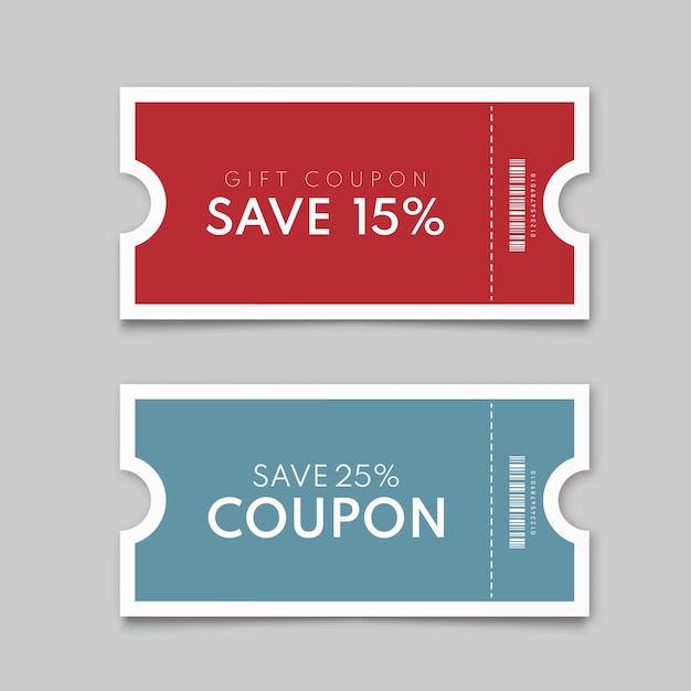 Vector coupon korting coupon sjabloon geïsoleerd vector ticket