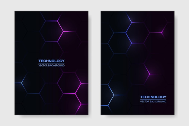 Vector cover design blue hexagonal medical brochure in a4 size flyer design vertical orientation front page of a4 format cover design template