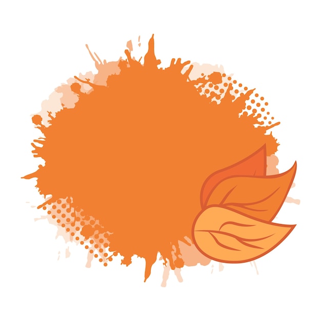 Vector cover with leaves and splash with space for text.