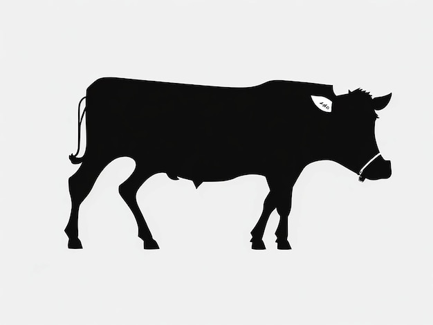 Vector vector cow cartoon silhouette icon illustration isolated ai_generated