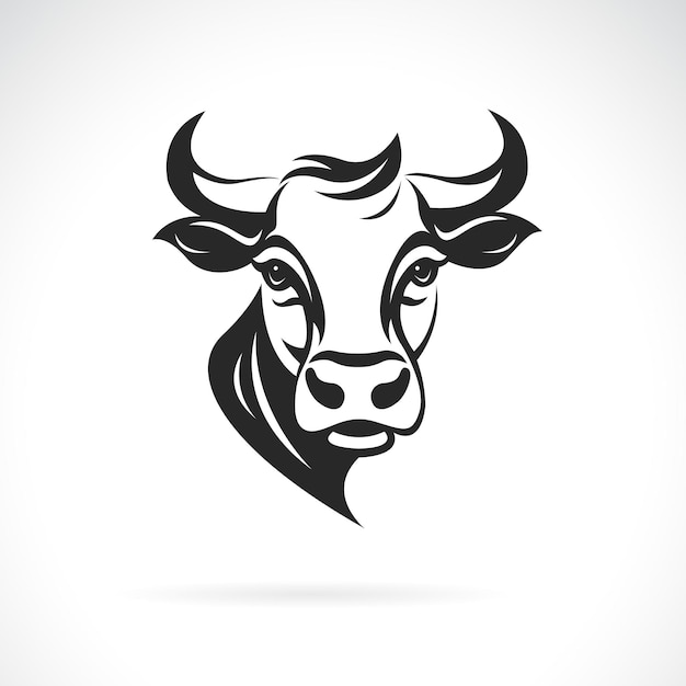 Vector of a cow head design on black background Farm Animals