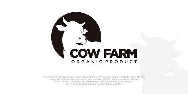 Vector of a cow head design on white background Farm Animal