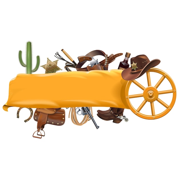 Vector vector cowboy banner