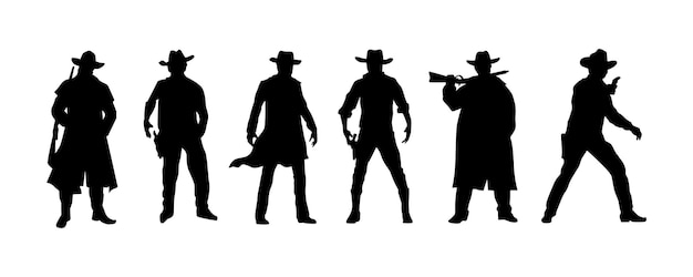 vector cowboy silhouet collectie