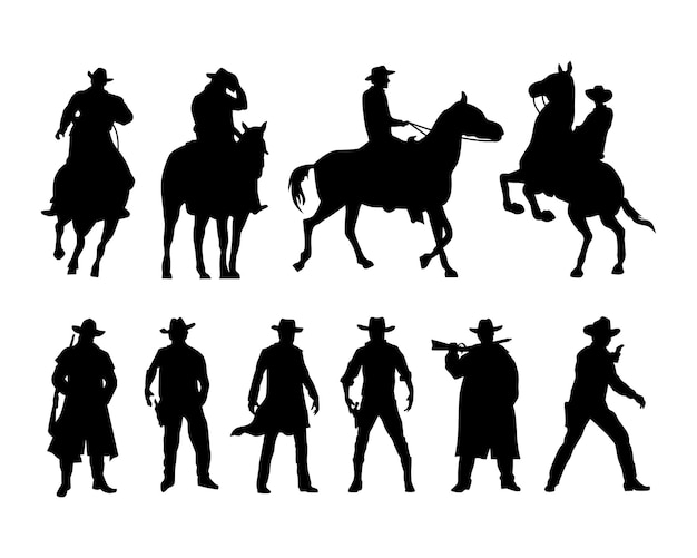 vector cowboy silhouette