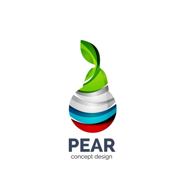 Vector creatief abstract peer fruit logo