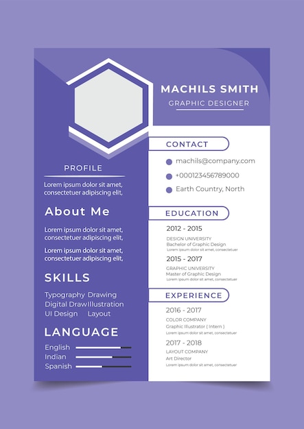 Vector creatief en modern cv of cv-template