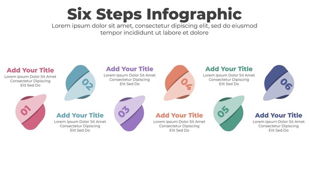 Vector creatieve infographic elementen met 6 stappen