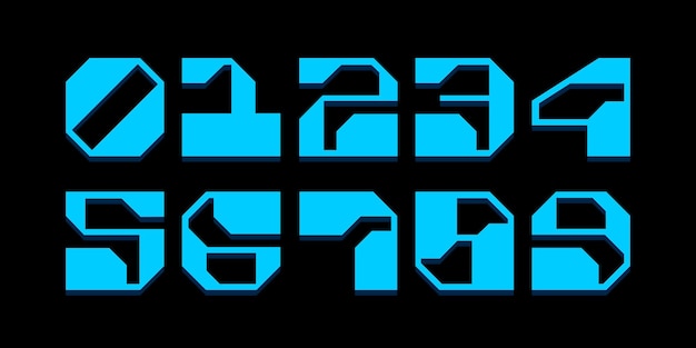 Vector creatieve kleur geometrie vormen cijfers lettertype alfabet vectorillustraties