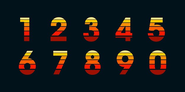 Vector creatieve kleur geometrie vormen cijfers lettertype alfabet vectorillustraties