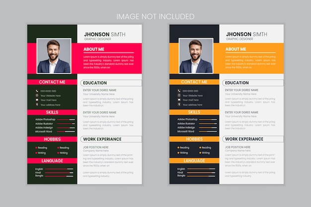 Vector creatieve schone CV en CV ontwerp sjabloon