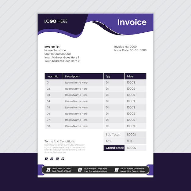 Vector vector creative abstract invoice template design