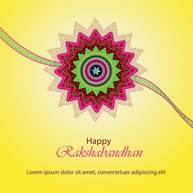 Vector creative beautiful rakhi celebration pooja thali on gradient background