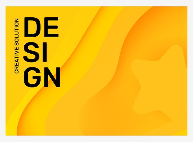スタービジネスペーパーカットスタイルのフレームでベクトル創造的な明るい黄色の抽象化イラスト