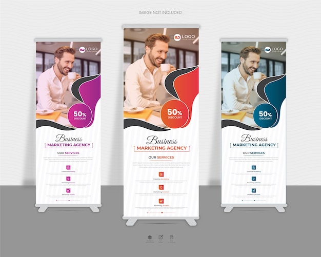 Vector vector creative business agency roll up banner design or pull up banner design template