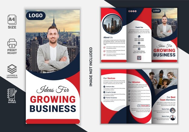 Vector creative business modern professional trifold brochure template