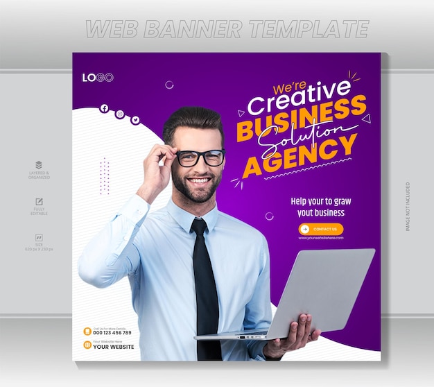 Vector creative business web banner presentation and landing cover page
