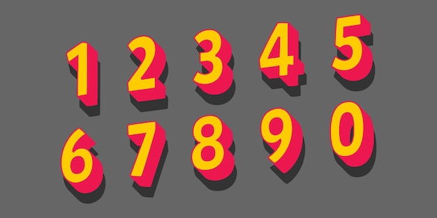 Vector creative color 3d geometry shapes' numerals font alphabet vector illustrations