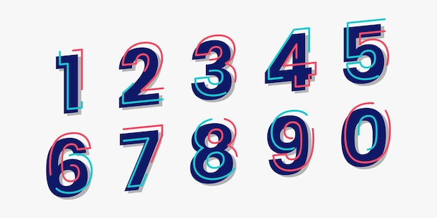 vector creative color geometry shapes' numerals font alphabet vector illustrations
