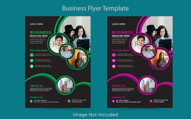 Vector creative colorful business flyer template design set Brochure design cover modern