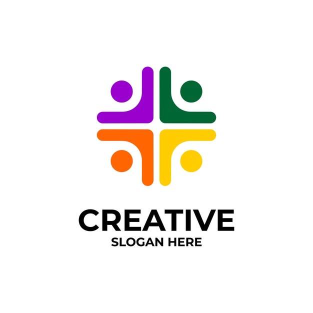 Vector vector creative colorful diversity people logo design