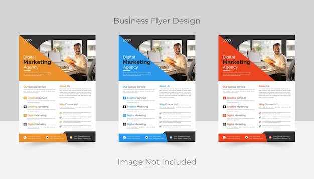 Vector creative corporate amp business flyer template design