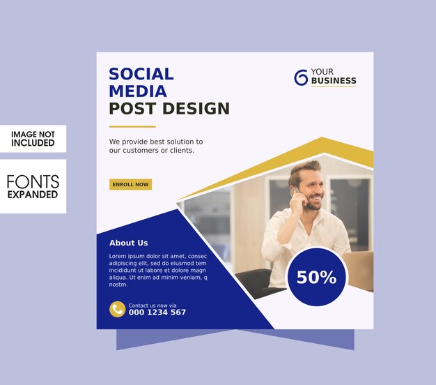 Вектор творческий корпоративный бизнес маркетинг продвижение социальных сетей пост-дизайн