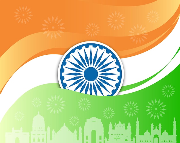 Vector creative decorative tricolor indian flag and independence day celebration background