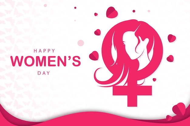 기호와 함께 행복한 여성의 날 축제의 터 크리에이티브 디자인