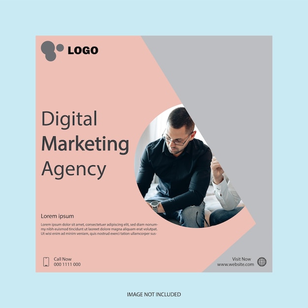 vector creative digital marketing agency and corporate social media post template