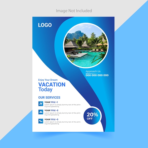 vector creative digital travel flyer design template