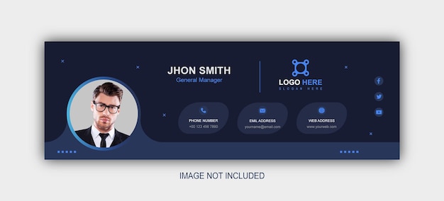 Vector creative email signature or email footer template