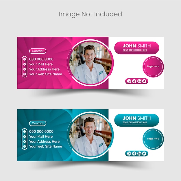 Vector creative email signature template