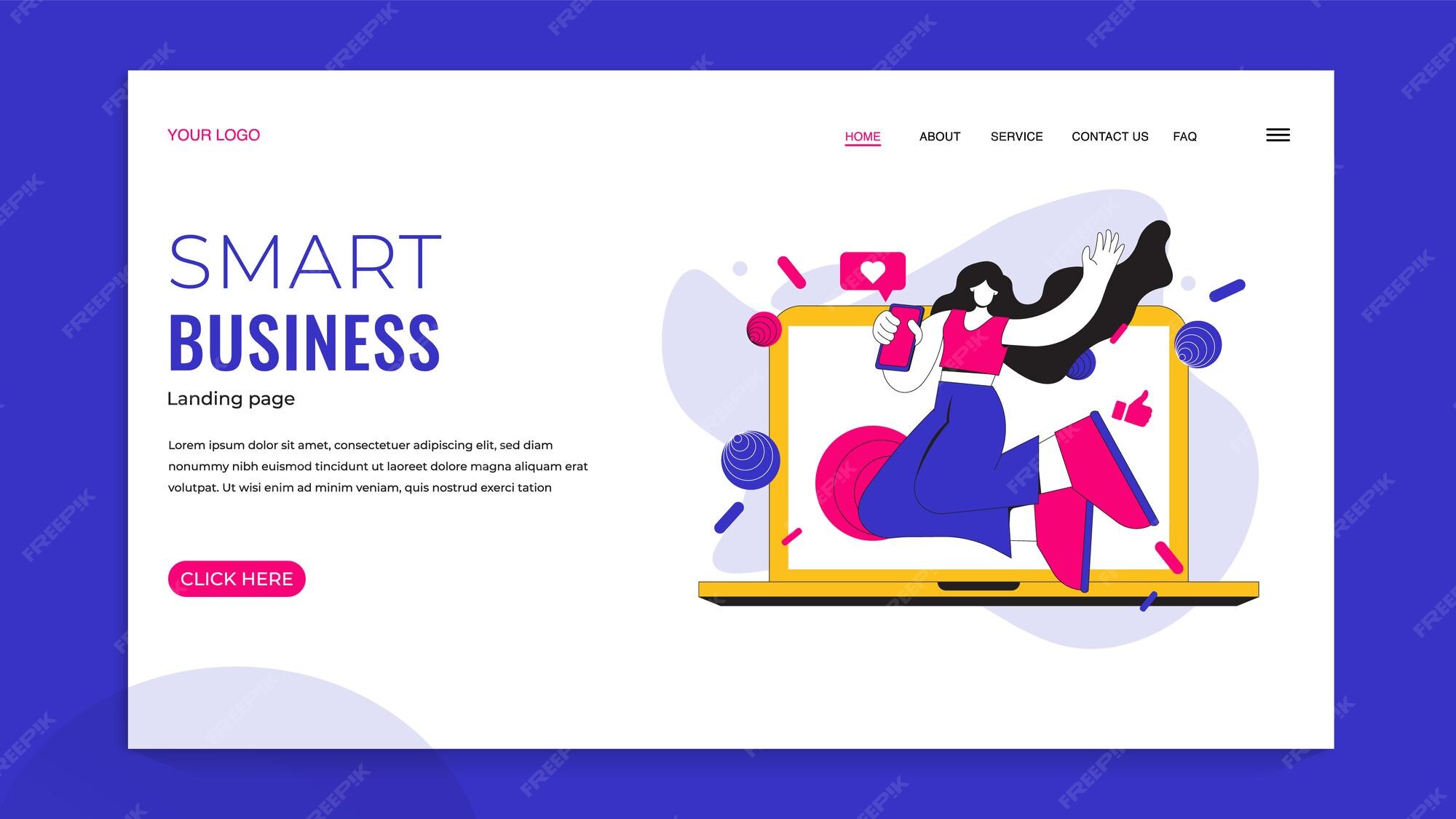 Premium vector vector creative flat illustration web page layout template