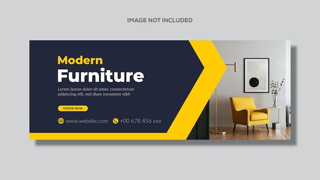 Vector Creative furniture Facebook cover page templat