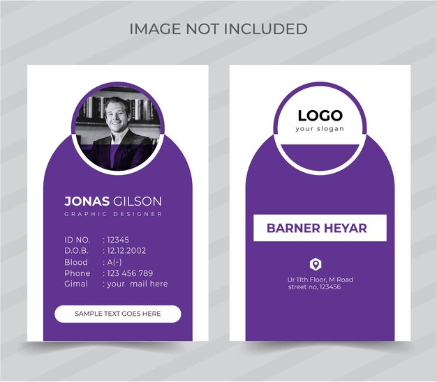 Vector creative id cards template with photo