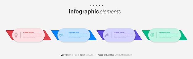 Vector creative infographic four steps template