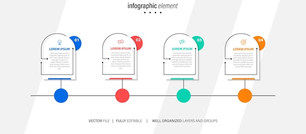 벡터 크리에이 티브 infographic 4 단계 템플릿